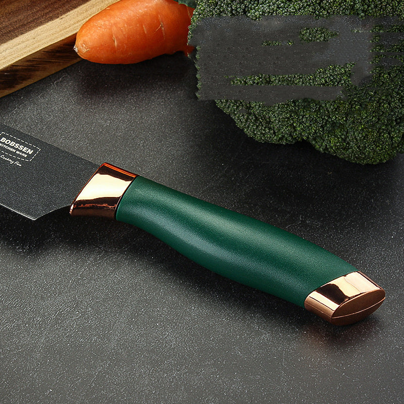 Cleaver Knife Set Kitchen Green Handle