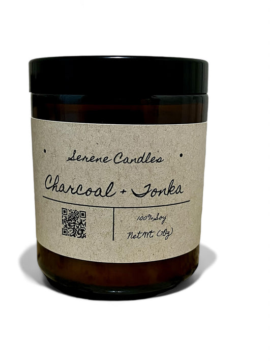 Charcoal & Tonka Wickless 7oz Candle