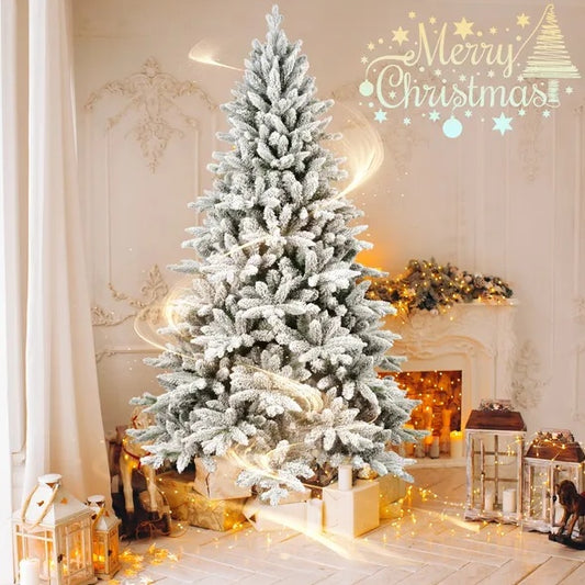 5ft PVC PE Flocking Hinged Tree Environmentally Friendly Fireproof Artificial Christmas Flocked Tree By  Limei Tree