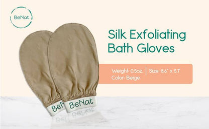 Guantes de baño exfoliantes de seda - Seda suave