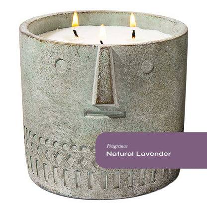 Natural Lavender Stone Face Candle 27oz