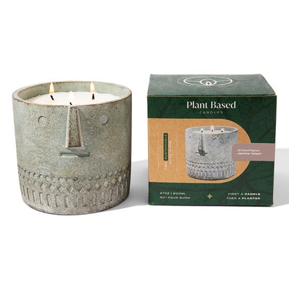 Natural Jasmine Vesper Stone Face Candle 27oz