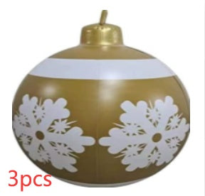 Christmas Ornament Ball Outdoor Pvc 60CM Inflatable Decorated Ball PVC Giant Big Large Balls Xmas Tree Decorations Toy Ball