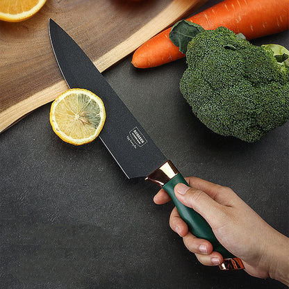 Cleaver Knife Set Kitchen Green Handle